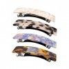 Sibba Lot de 4 Barrettes à Cheveux Rétro Automatiques Rectangulaires à Clipser pour Cheveux Français en Celluloïd Écaille Tor