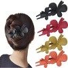 Lot de 4 barrettes à cheveux en forme de papillon pour femme et fille