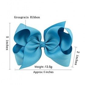 Lot de 20 grandes barrettes à cheveux de 15,2 cm avec ruban gros-grain pour enfants, tout-petits et adolescents