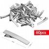 iYinJuan 60pcs Pinces à Cheveux Crocodile en Métal, Pinces à Cheveux en Argent, Barrette Accessoires de Bricolage Antidérapan