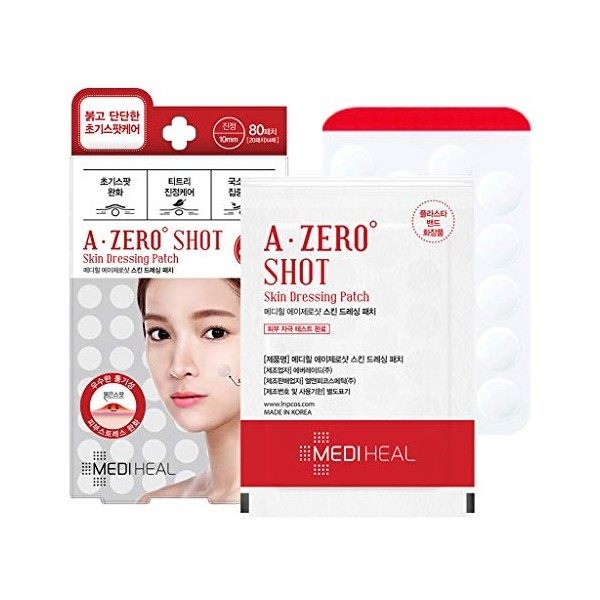 Mediheal Patch A-zero Shot pour pansement cutané, 80 patchs x 2 Pack de 160 patchs pour cicatrices à lhuile darbre à thé, p