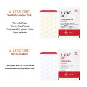 Mediheal Patch A-zero Shot pour pansement cutané, 80 patchs x 2 Pack de 160 patchs pour cicatrices à lhuile darbre à thé, p C...