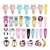 Tadipri 30 Pcs Pince À Cheveux, Bande Dessinée Clips Mignon Snap Cheveux Clips Belle Métal Snap Barrettes Clips Cheveux Acces