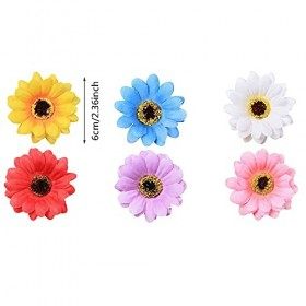Nifocc Lot de 12 barrettes à cheveux en forme de fleur multicolore - Motif tournesol - Pour femmes et filles - 6 couleurs