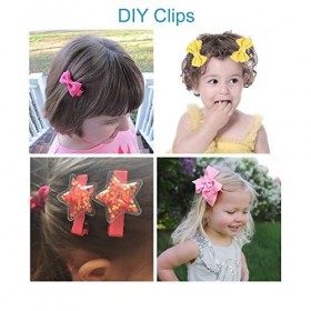 Lot de 40 pinces à cheveux en tissu gros-grain entièrement doublées en métal avec motif crocodile et bec de canard - Pour béb