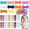 Kiiwah 130 Pcs Ensemble de Accessoires Cheveux Bébé, Petites Pinces à Cheveux pour Filles, Barrette Nœuds à Cheveux et Mini b