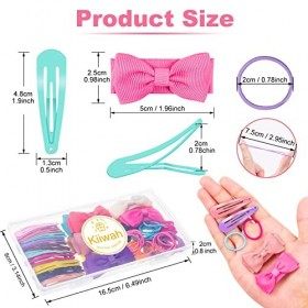 Kiiwah 130 Pcs Ensemble de Accessoires Cheveux Bébé, Petites Pinces à Cheveux pour Filles, Barrette Nœuds à Cheveux et Mini b