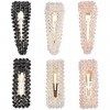 Uooker Lot de 6 barrettes à cheveux en cristal pour mariage, demoiselle dhonneur, faites à la main avec strass