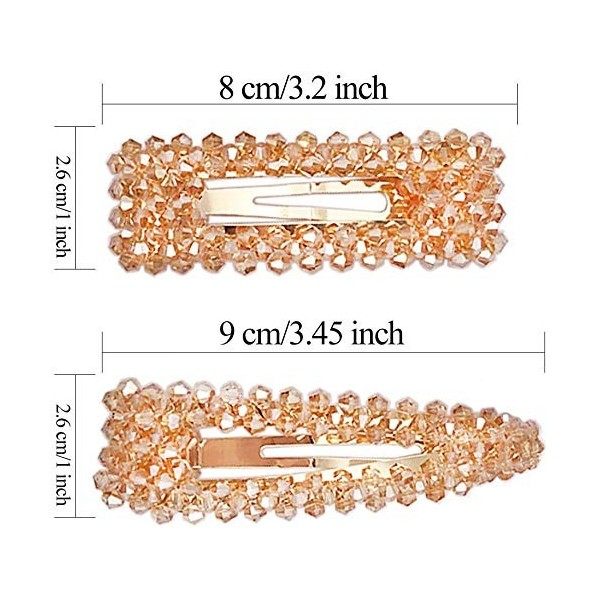 Uooker Lot de 6 barrettes à cheveux en cristal pour mariage, demoiselle dhonneur, faites à la main avec strass