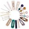 Lot de 20 pinces à cheveux avec perles - Macaron artificiel en résine acrylique - Pour femmes et filles