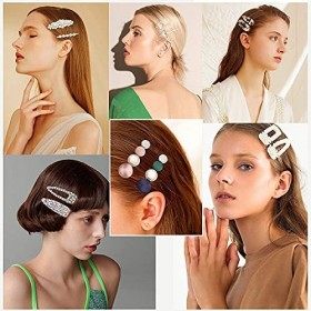 Makone Pince Cheveux, Barettes Cheveux Femme 12PCS, Pinces à Strass, Barettes Cheveux Fille Accessoires pour Filles Femmes An