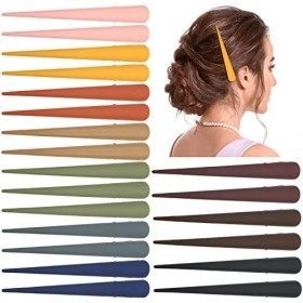 Cinaci Lot de 20/10 paires de pinces crocodiles en plastique coloré de 11,9 cm de long pour coiffure, barrette à cheveux en b