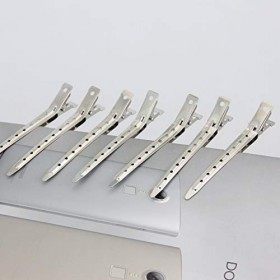 TANCUDER 24PCS Pince à Bec de Canard avec Trou Pinces à Cheveux Crocodile 3.3 Inches Clips de Cheveux en Crocodile en Métal p