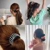 Lot de 5 accessoires pour cheveux Style vintage géométrique Rétractable En forme de nid doiseau Pinces à cheveux extensibles