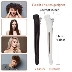 12pcs Pince Cheveux Crocodile, Pince Cheveux Coiffeur Antidérapantes Sans Trace de Canard, Pinces à Cheveux Salon Barrettes p