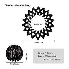 7 Pièces Couleur Pinces à Cheveux en Forme de Nid DOiseau, JOENCOST Rétractables Vintage Clips de Support de Queue de Cheval