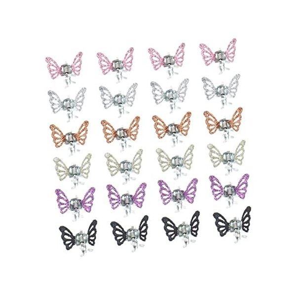 Lurrose Papillon 24 Pièces Pinces À Cheveux Banane Pour Pinces À Cheveux En Métal Pinces À Cheveux Bleues Chiot Petits Arcs D