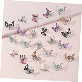 Lurrose Papillon 24 Pièces Pinces À Cheveux Banane Pour Pinces À Cheveux En Métal Pinces À Cheveux Bleues Chiot Petits Arcs D