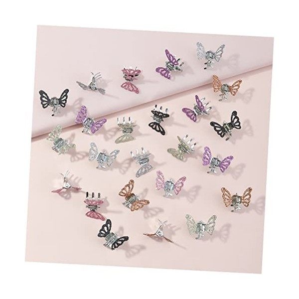 Lurrose Papillon 24 Pièces Pinces À Cheveux Banane Pour Pinces À Cheveux En Métal Pinces À Cheveux Bleues Chiot Petits Arcs D