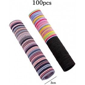 Générique 100 Pièces Élastiques À Cheveux Bandes À Cheveux Élastiques sans Soudure Fixateur De Queue De Cheval Accessoires De
