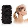 Vincerlo Elastique Cheveux – Lot de 100 Pièces Résistants en Nylon et Caoutchouc 2mm Attaches Cheveux pour Femmes Hommes et E