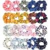 Mosotech 20 Pièces scrunchies, Multicolore crunchies Chouchous en Mousseline de Soie, Élastiques Cheveux Souples Bandeaux Lie