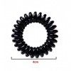 ZITFRI 16 Pcs Elastique Cheveux Spirale - Chouchou pour Cheveux Elastique Spirale pour femme et fille, Transparent et Noir