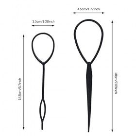 2 Pièces Cheveux Queue Twister Titulaires,Cheveux Pull Aiguille Plat Tresse Queue, Accessoires de coiffure,Accessoires de Coi