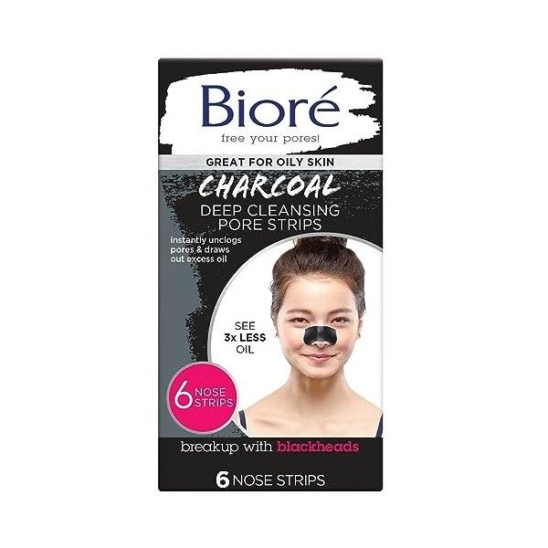 Bioré Charcoal Pore Strips - Pack of 6