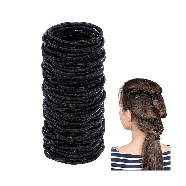 ILamourCar 100 Pièces Elastique Cheveux, Bandes Elastiques pour Cheveux, Résistants en Nylon Cravates Elastiques, Lies pour Q