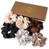 Lolalet 6 Chouchous Cheveux en Satin, Chouchou Scrunchie avec Couleur Différente, Cheveux Ties Cordes Élastiques pour Filles 