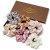 Lolalet 6 Chouchous Cheveux en Satin, Chouchou Scrunchie avec Couleur Différente, Cheveux Ties Cordes Élastiques pour Filles 