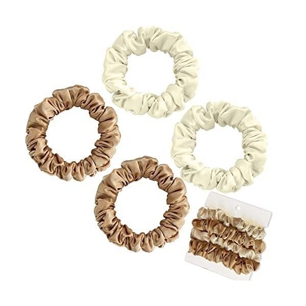 Olakin Chouchous Cheveux en Soie[4Pcs], Elastiques Cheveux, Femme Fille Bobbles Scrunchies Cheveux éLastique Bandes Ties Cord