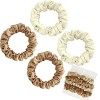 Olakin Chouchous Cheveux en Soie[4Pcs], Elastiques Cheveux, Femme Fille Bobbles Scrunchies Cheveux éLastique Bandes Ties Cord