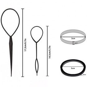 Mini Rubber Bands,500 Pièces Elastique à Cheveux Noir+500 Pièces elastique transparent cheveux,avec 2 Outil Queue de Cheval,p