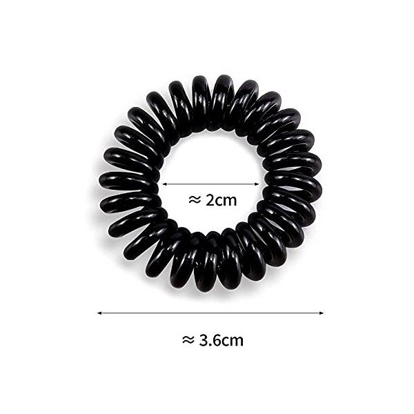 Lot de 9 élastiques à cheveux en spirale en plastique, pour queue de cheval, cordon téléphonique, sans dommages pour filles e