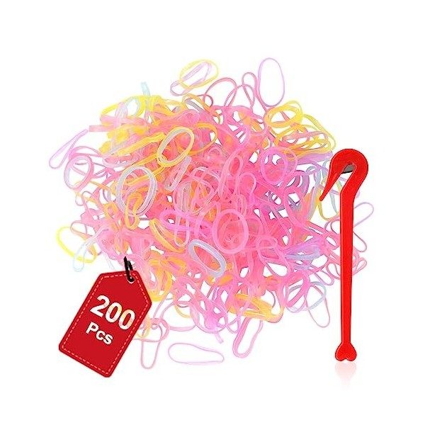Sularpek Petit Elastique Cheveux, 700 Pièces Mini Bandes de Caoutchouc Élastique, Elastique Caoutchouc pour Cheveux pour les