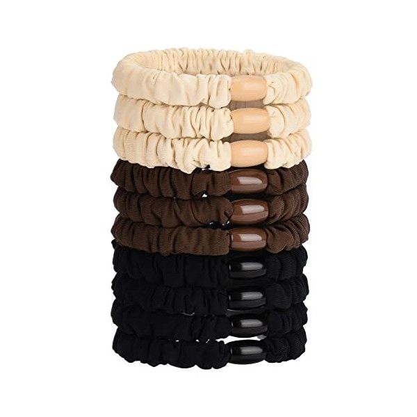 JessLab Élastiques Cheveux, Lot de 10 Soie Satin de Soie pour Queue de Cheval Élastiques Doux Sans Dommage Chouchous Élastiqu