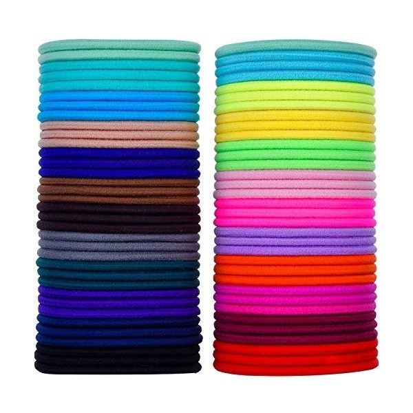 69 Pièces 3mm Multicolor Élastiques Bande de Cheveux Aucun Métal Élastiques Doux