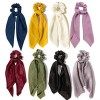 8 pcs mousseline de soie cheveux chouchous bowknot satin soie bande de cheveux élastique queue de cheval titulaire cheveux ac