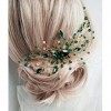 BERYUAN Peigne à cheveux en forme de goutte deau avec cristal vert émeraude - Accessoire de cheveux de mariage - Cadeau pour