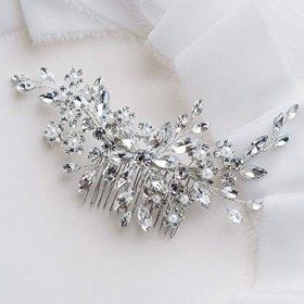 Unicra mariée mariage peigne à cheveux cristal accessoires de cheveux strass pièces de cheveux de mariée pour les femmes arg