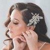 Zoestar Peigne à cheveux de mariage en avec strass - Accessoires de cheveux pour femme et fille Argent 