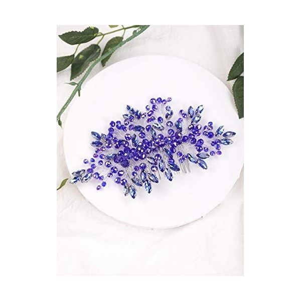 Anglacesmade Peigne à cheveux en cristal rouge rubis pour mariée - Accessoire de cheveux pour femme et fille rouge Peignes à...