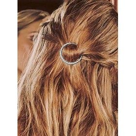 Fodattm Lot de 3 épingles à cheveux vintage en forme de lune avec strass et étoile