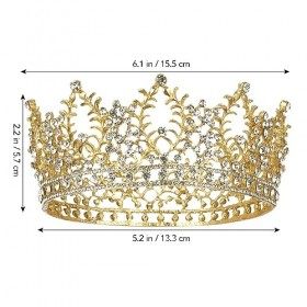 FRCOLOR Couronne de princesse baroque dorée avec strass et strass - Accessoire de cheveux pour femme