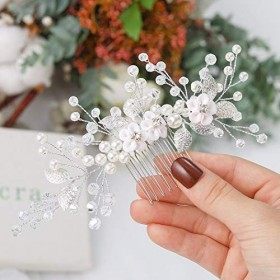 Unicra mariée mariage peigne à cheveux perle accessoires de cheveux fleur coiffe de mariée pour les femmes et les filles