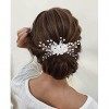 Edary Peigne à cheveux pour mariée - Fleur en cristal argenté - Accessoire de cheveux pour femme et fille