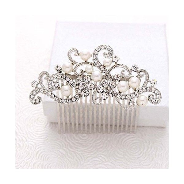 Handmadejewelrylady - Peigne à cheveux rétro en strass pour mariage - Accessoires de mariage