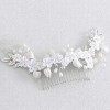 Ushiny mariage fleur peignes à cheveux argent perle coiffes cristal tête peigne mariée cheveux accessoires pour femmes et fil